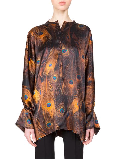 givenchy silk printed tunic brown base color|Women's Givenchy Tops .